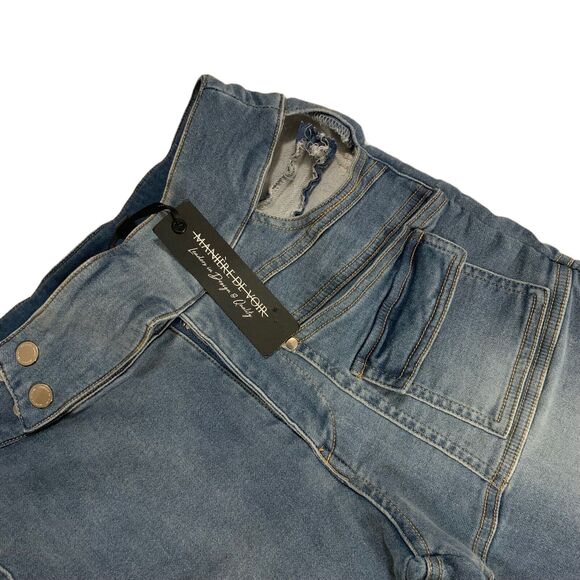 Maniere De Voir Jeans Sz 4 NWT Denim Cut Out Skinny Avant Garde Punk Grunge Y2K - Picture 3 of 8